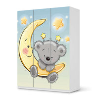 Folie für Möbel Teddy und Mond - IKEA Pax Schrank 201 cm Höhe - 3 Türen - weiss