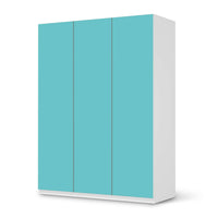 Folie für Möbel Türkisgrün Light - IKEA Pax Schrank 201 cm Höhe - 3 Türen - weiss