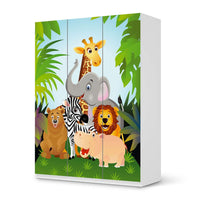 Folie für Möbel Wild Animals - IKEA Pax Schrank 201 cm Höhe - 3 Türen - weiss