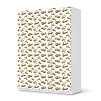 Folie für Möbel Working Cars - IKEA Pax Schrank 201 cm Höhe - 3 Türen - weiss