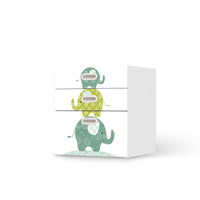 Folie für Möbel Elephants - IKEA Stuva / Fritids Kommode - 3 Schubladen - weiss
