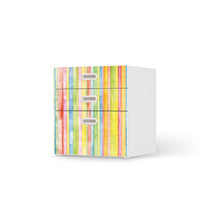 Folie für Möbel Watercolor Stripes - IKEA Stuva / Fritids Kommode - 3 Schubladen - weiss