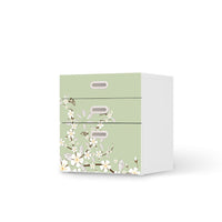 Folie für Möbel White Blossoms - IKEA Stuva / Fritids Kommode - 3 Schubladen - weiss