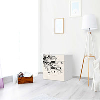 Folie für Möbel Tree and Birds 1 - IKEA Stuva Kommode - 3 Schubladen (Kombination 1) - Wohnzimmer