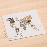 Folienbogen World Map - Braun - 120x80 cm