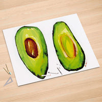 Folienbogen Avocado halb und halb - 150x100 cm