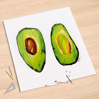 Folienbogen Avocado halb und halb - 90x90 cm