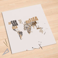 Folienbogen World Map - Braun - 90x90 cm