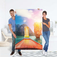 Selbstklebender Folienbogen Blue Water Lagoon - Größe: 100x150 cm