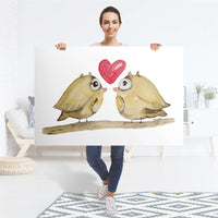 Selbstklebender Folienbogen 2 kleine Eulen - Größe: 120x80 cm