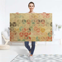 Selbstklebender Folienbogen 3D Retro - Größe: 120x80 cm