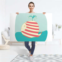 Selbstklebender Folienbogen Funny Wale - Größe: 120x80 cm