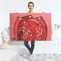 Selbstklebender Folienbogen Wer mit wem - Größe: 120x80 cm