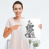 Selbstklebender Folienbogen Bully-Stapel - Größe: 30x30 cm