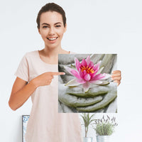 Selbstklebender Folienbogen Flower Buddha - Größe: 30x30 cm
