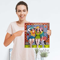 Selbstklebender Folienbogen Her mit dem schönen Leben - Größe: 30x30 cm