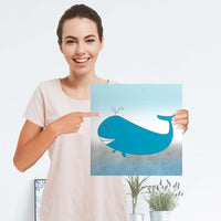 Selbstklebender Folienbogen Herr Wal - Größe: 30x30 cm