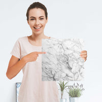 Selbstklebender Folienbogen Marmor weiß - Größe: 30x30 cm