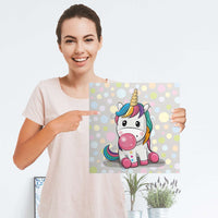Selbstklebender Folienbogen Rainbow das Einhorn - Größe: 30x30 cm
