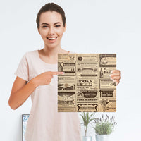 Selbstklebender Folienbogen Vintage Newspaper - Größe: 30x30 cm