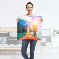 Selbstklebender Folienbogen Blue Water Lagoon - Größe: 60x60 cm