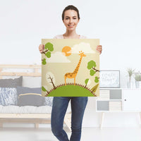 Selbstklebender Folienbogen Mountain Giraffe - Größe: 60x60 cm