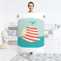Selbstklebender Folienbogen Funny Wale - Größe: 80x120 cm