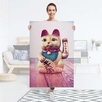 Selbstklebender Folienbogen Winkekatze - Größe: 80x120 cm