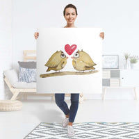 Selbstklebender Folienbogen 2 kleine Eulen - Größe: 90x90 cm