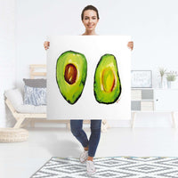 Selbstklebender Folienbogen Avocado halb und halb - Größe: 90x90 cm