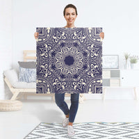 Selbstklebender Folienbogen Blue Mandala - Größe: 90x90 cm