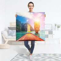 Selbstklebender Folienbogen Blue Water Lagoon - Größe: 90x90 cm