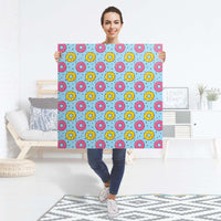 Selbstklebender Folienbogen Donutparty - Größe: 90x90 cm