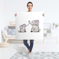 Selbstklebender Folienbogen Elefanten - Größe: 90x90 cm