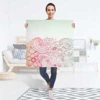 Selbstklebender Folienbogen Floral Doodle - Größe: 90x90 cm