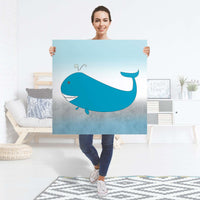 Selbstklebender Folienbogen Herr Wal - Größe: 90x90 cm