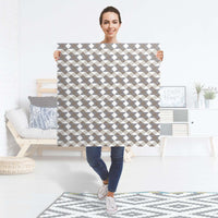 Selbstklebender Folienbogen Triangle Pattern - Grau - Größe: 90x90 cm