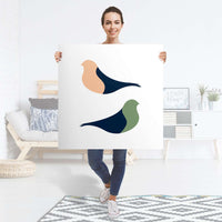 Selbstklebender Folienbogen Vintage Vögel - Größe: 90x90 cm
