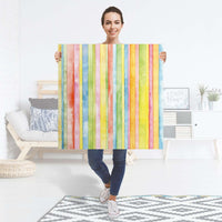 Selbstklebender Folienbogen Watercolor Stripes - Größe: 90x90 cm