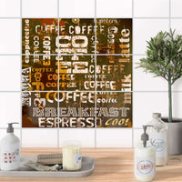 Klebefliesen Bad - Coffee Typo