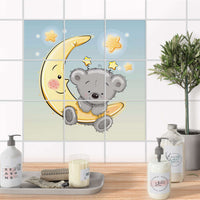 Klebefliesen Bad - Teddy und Mond