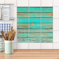Klebefliesen Küche - Wooden Aqua