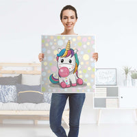 Klebefolie für Möbel Rainbow das Einhorn - IKEA Besta Regal 1 Türe - Folie