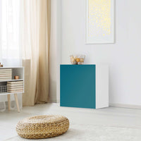 Klebefolie für Möbel Türkisgrün Dark - IKEA Besta Regal 1 Türe - Wohnzimmer