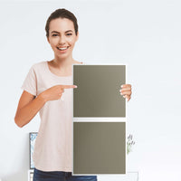 Klebefolie für Möbel Braungrau Light - IKEA Expedit Regal 2 Türen Hoch - Folie