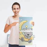 Klebefolie für Möbel Teddy und Mond - IKEA Expedit Regal 2 Türen Hoch - Folie