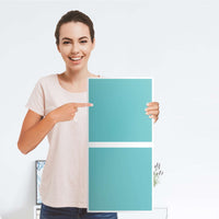 Klebefolie für Möbel Türkisgrün Light - IKEA Expedit Regal 2 Türen Hoch - Folie