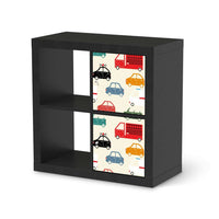 Klebefolie für Möbel Cars - IKEA Expedit Regal 2 Türen Hoch - schwarz