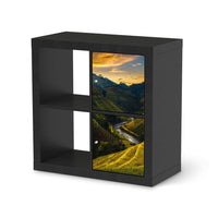 Klebefolie für Möbel Reisterrassen - IKEA Expedit Regal 2 Türen Hoch - schwarz