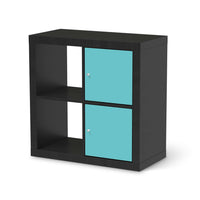 Klebefolie für Möbel Türkisgrün Light - IKEA Expedit Regal 2 Türen Hoch - schwarz